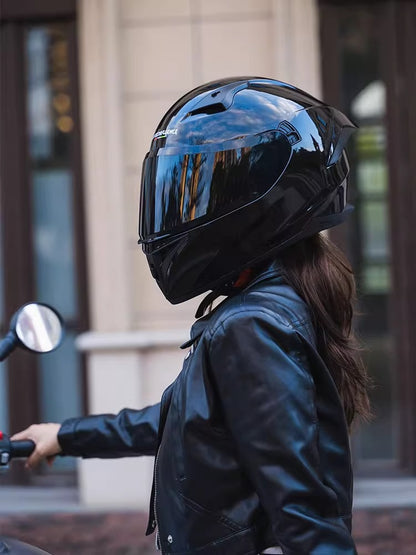 Motorcycle Helmet 3C Certified Bluetooth Men's and Women's All-Season Universal Personalized Electric Cruise Motorcycle Full-Coverage Full-Face Helmet
