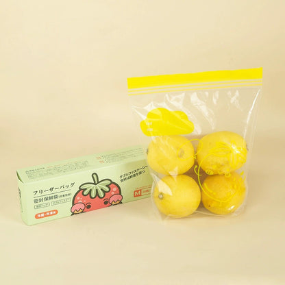 Carefully Selected Ready-Made Standing Double-Ribbed Fresh-Keeping Bags, Food-Grade Sealed Household Packaging Bags, Thickened Color Lip Ziplock Bags