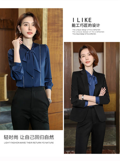 2023 autumn and winter professional style suit female manager professional attire temperament goddess fan sense suit suit pink small suit