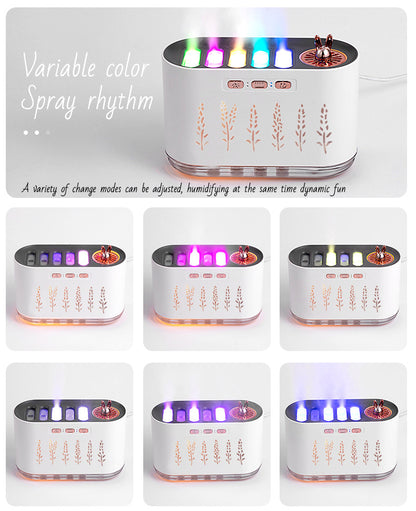 Cross-border New Air Humidifier Home Silent Bedroom Five-hole Spray Aromatherapy Creative Dynamic Colorful Voice Control Pick-up