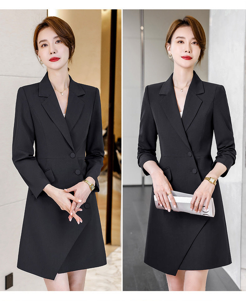 High-end gray professional dress autumn temperament jewelry store work clothes hotel front desk work clothes reception formal wear