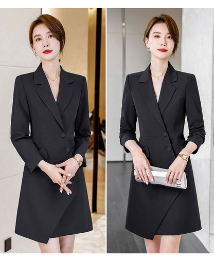 High-end gray professional dress autumn temperament jewelry store work clothes hotel front desk work clothes reception formal wear