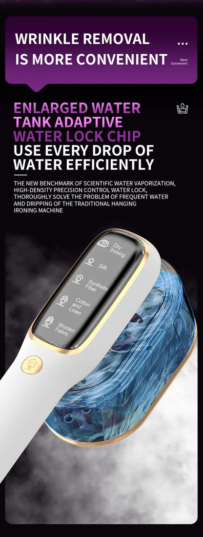 New LED Digital Display Smart Steam Iron Portable Folding Handheld Hanging Ironing Machine 1000W Home Ironing Machine
