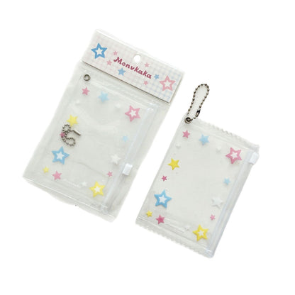 Monvkaka American-Style Star Small Zipper Card Holder Random Card Storage Card Case Card Holder Gu Mei Baji Bag