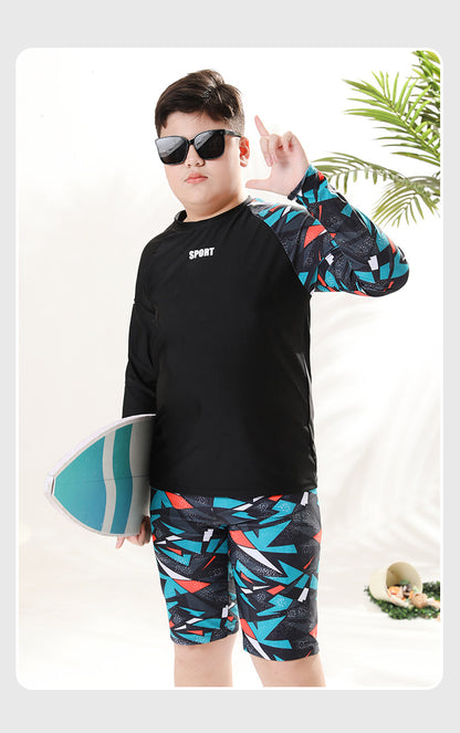 Children's Swimwear Boys' Swim Trunks 2026 New Model Kids' Swimwear for Older Children Youth Two-Piece Hot Spring Swimwear