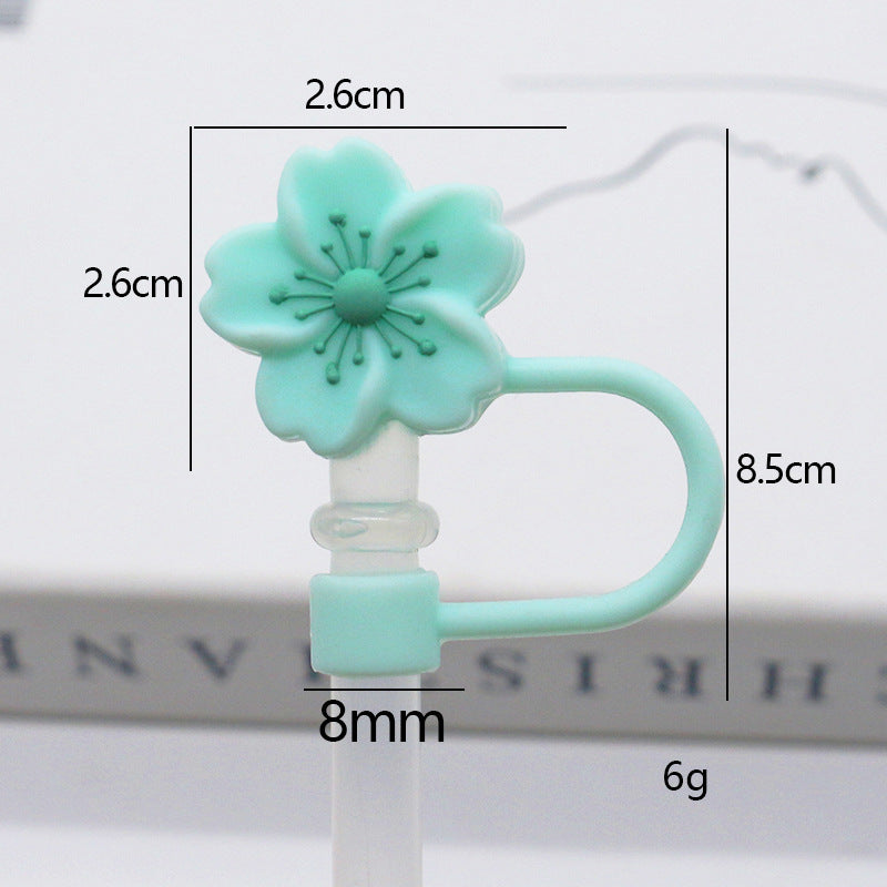 Popular 10mm Begonia Flower Straw Cap Stanley Water Cup Straw Plug Silicone Flower Straw Cover Direct from Manufacturer