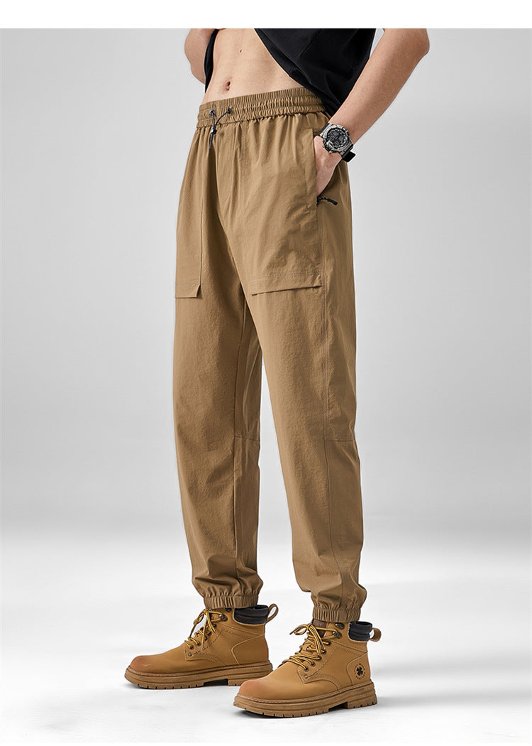 2024 Summer Thin Pants Soft Shell Waterproof Windproof Men's American Style Functional Outdoor Mountaineering Casual Crock Pants