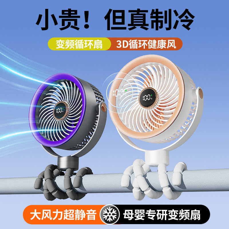 Cross-border new waist fan outdoor site lighting large capacity neck fan portable waist fan