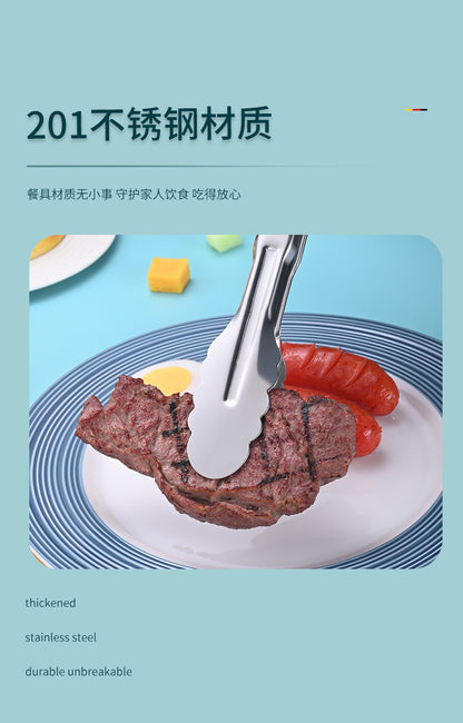 Stainless Steel Food Clip Kitchen Anti-scalding Bread Clip Outdoor Barbecue Clip Buffet Steak Food Clip
