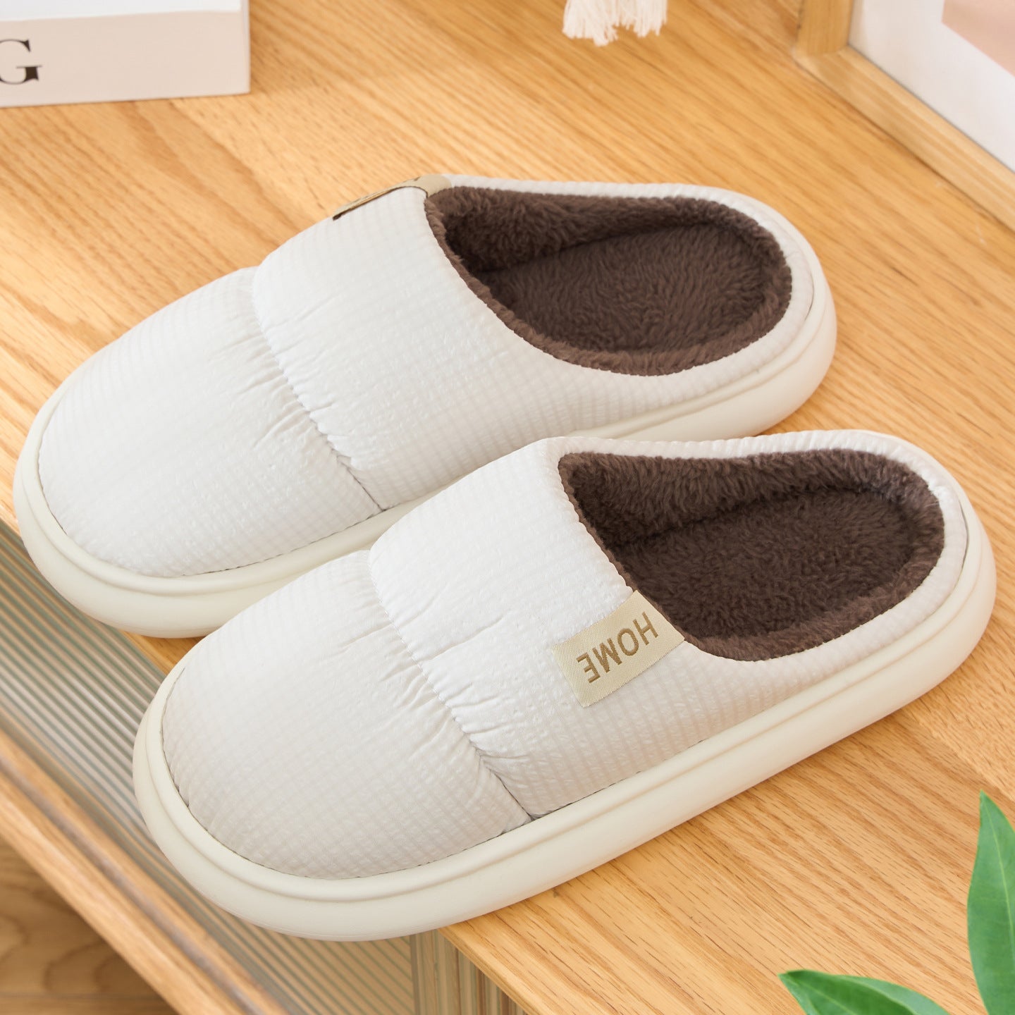 Waterproof Cotton Slippers for Men, Home Use, Autumn and Winter 2026 New Model, Indoor Home Warm Thick-Soled Warm Cotton Slippers for Men