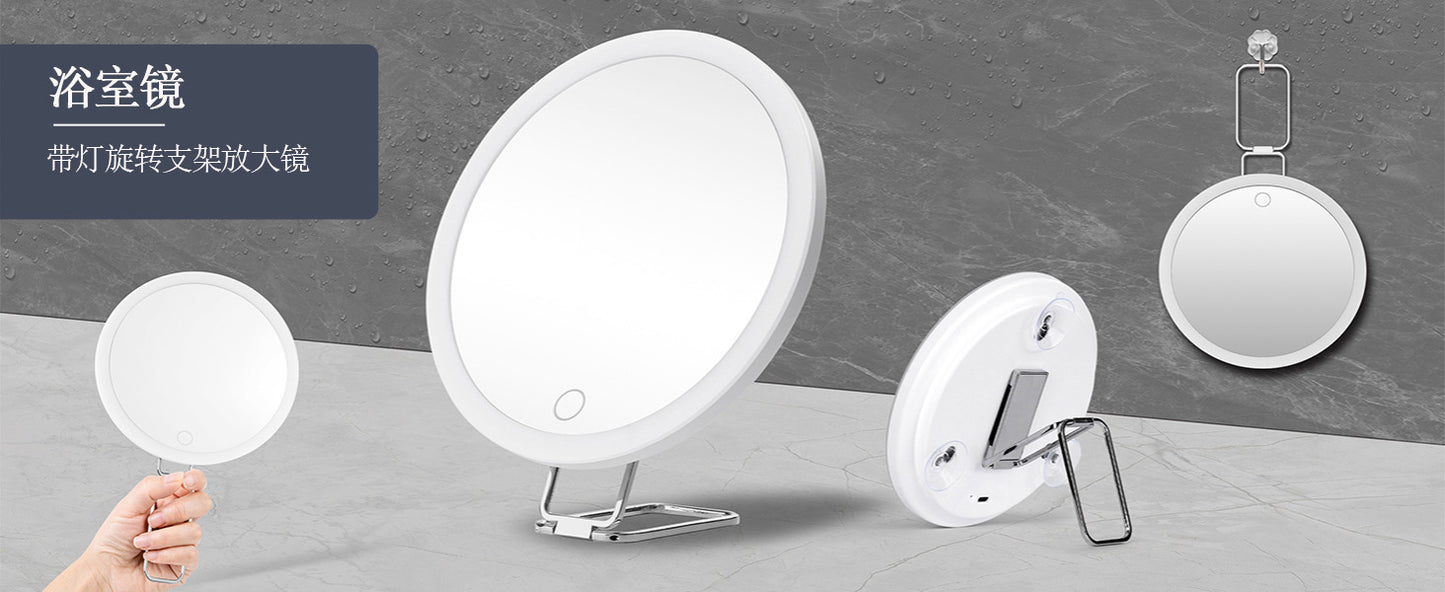 6 inch LED light-emitting makeup mirror 30 times 40 times rechargeable led light with lamp amplification 360 degree rotating makeup mirror