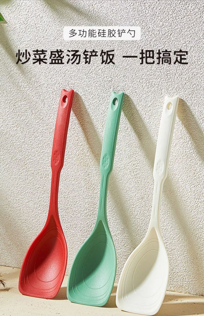 Multi-functional silicone spatula soup spoon kitchen daily food kitchen complementary food tool non-stick pan spatula spoon high temperature resistant kitchenware
