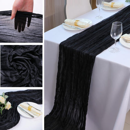 Cross-border foreign trade wholesale Bali yarn wrinkled table flag twist table flag tablecloth wedding party decoration wrinkled table flag