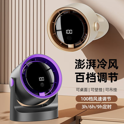 New Desktop Small Fan Rechargeable Small Circulation Fan Home Dormitory Wall-Mounted Long-Life Mini Fan