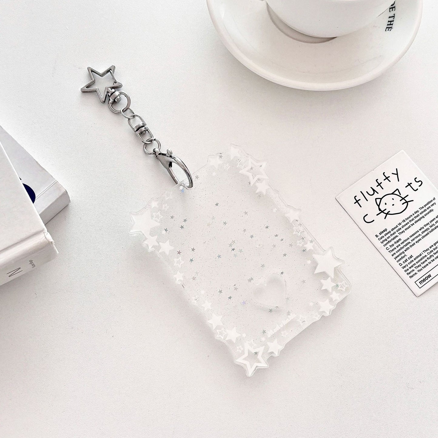 Original Glitter Star Version Card Holder Fan Small Card 3inch Acrylic Card Holder Small Card Polaroid Card Holder Gumei