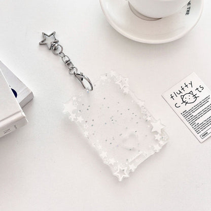 Original Glitter Star Version Card Holder Fan Small Card 3inch Acrylic Card Holder Small Card Polaroid Card Holder Gumei