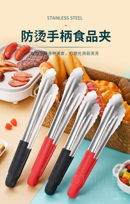 Thickened 304 Stainless Steel Barbecue Clip Hemp Glue Clip Anti-scalding Food Clip Food Clip Multi-purpose Labor-saving Practical Clip