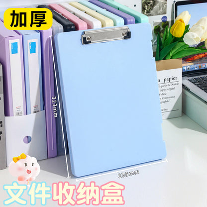 Plastic board folder file box copy writing board storage box A4 data box PP transparent office supplies finishing box