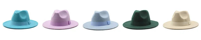 2023 New Hot Wide Brim Felt Fedora Hats With Bee Ribbon Autumn Winter Wedding Party Trilby Hat Men Gentleman Jazz Hats 56-58CM