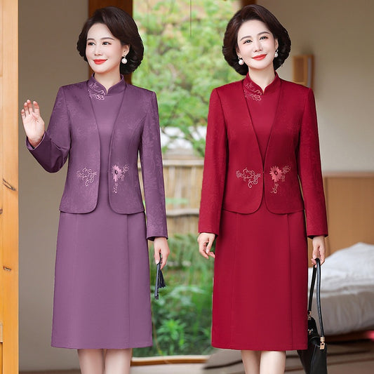 2024 New Chinese Mother's Wedding Dress Two-Piece Wedding Dress for dress Women's Spring and Autumn Middle Year Happy Mother-in-Law Wedding Dress by PDG ibma