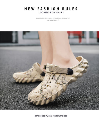 One Shoe, Two Wear, Fashionable Large Size Cross-Border Clogs, Men's Outer Wear, Casual Toe-Toe Slippers, Outdoor Trendy Men's Beach Shoes