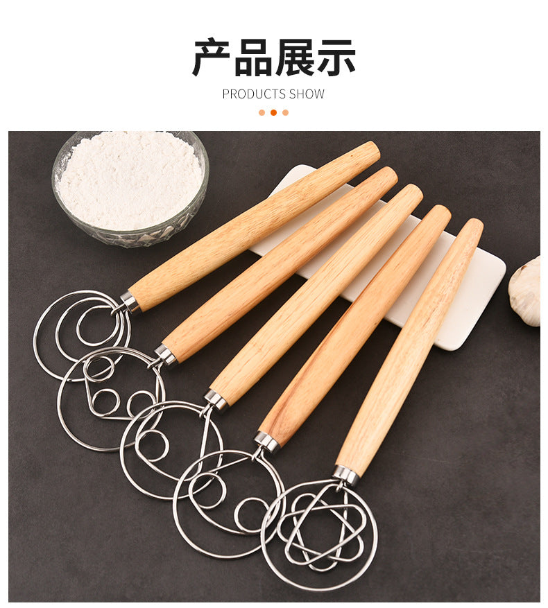 Factory supply in stock noodle stick flour mixer 430 stainless steel coil egg beater dough mixer