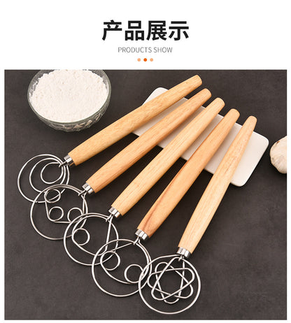 Factory supply in stock noodle stick flour mixer 430 stainless steel coil egg beater dough mixer