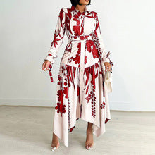 C8610 African plus size Women's Spring New Fashion Strap Bat Sleeve Top Gradient Color-changing Skirt Two-piece Set