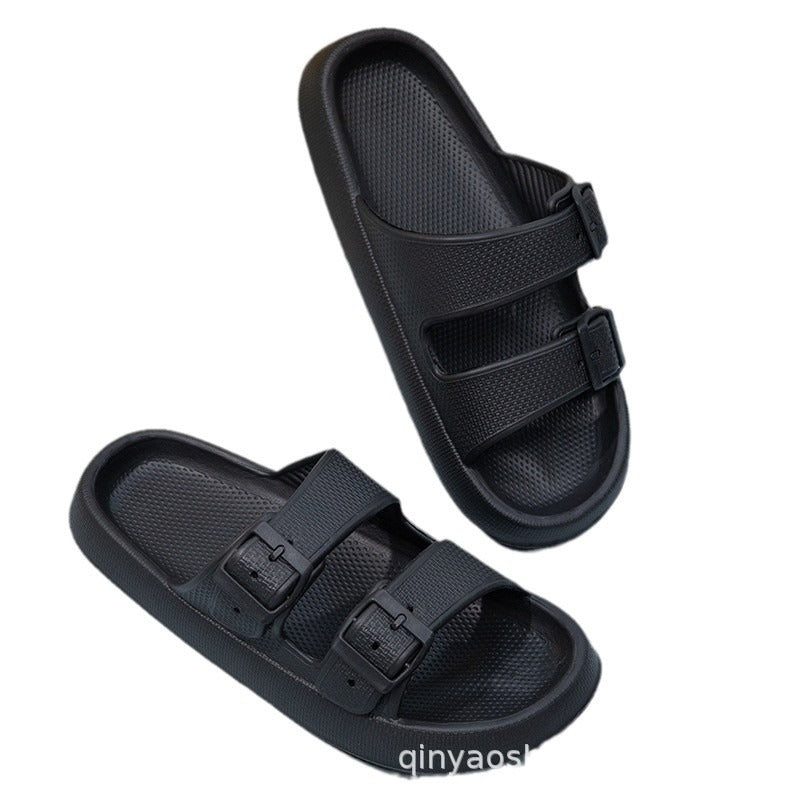 Double Strips Feeling EVA Slippers Women's Summer Bathing Slippers Home Sandals Men's Outdoor Beach Sandals
