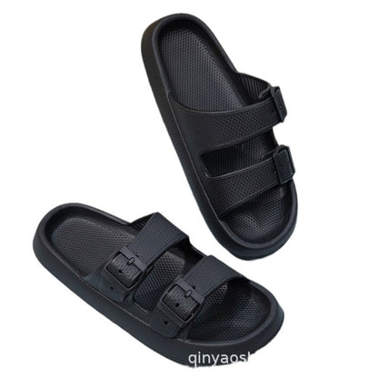 Double Strips Feeling EVA Slippers Women's Summer Bathing Slippers Home Sandals Men's Outdoor Beach Sandals