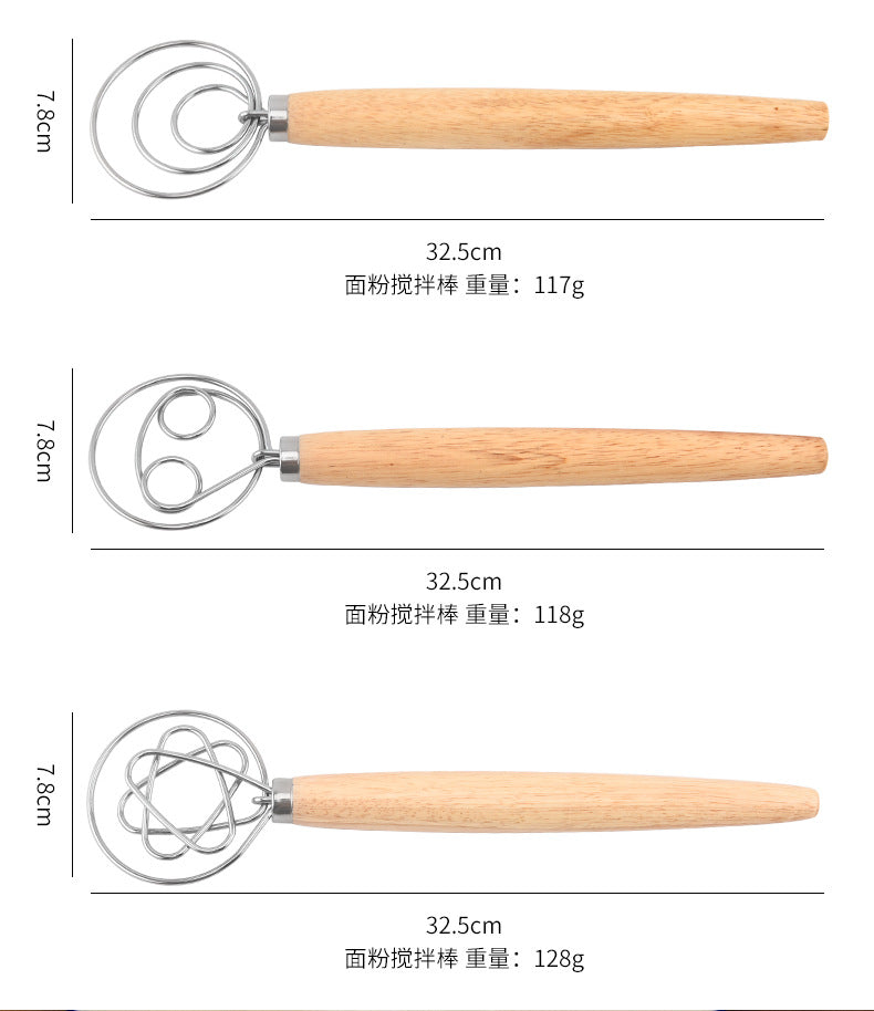 Factory supply in stock noodle stick flour mixer 430 stainless steel coil egg beater dough mixer