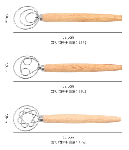 Factory supply in stock noodle stick flour mixer 430 stainless steel coil egg beater dough mixer
