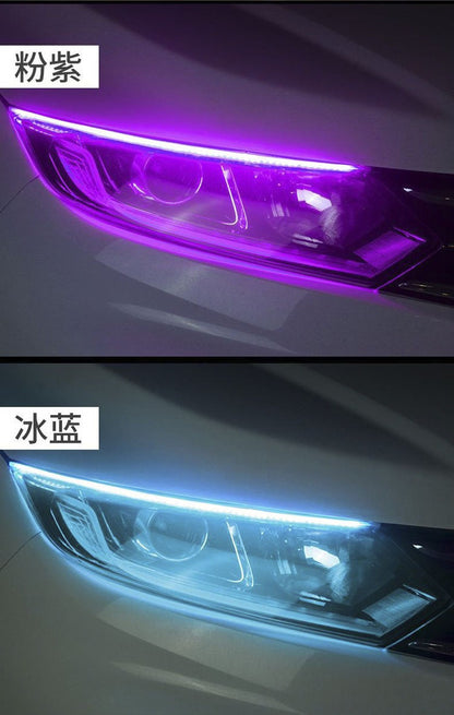 Source Spot Ultra-Thin Daytime Running Light Running Water Steering Light Strip Soft Silicone White Light Steering Yellow Light Start Scanning Model
