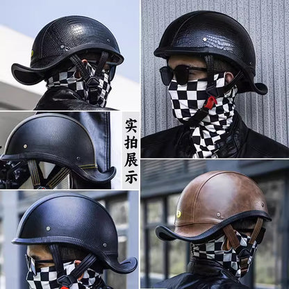 New National Standard 3C Retro Flip-Up Helmet for Women, Motorcycle Half-Helmet for Men, Electric Scooter Helmet, Cruiser Helmet for Riding