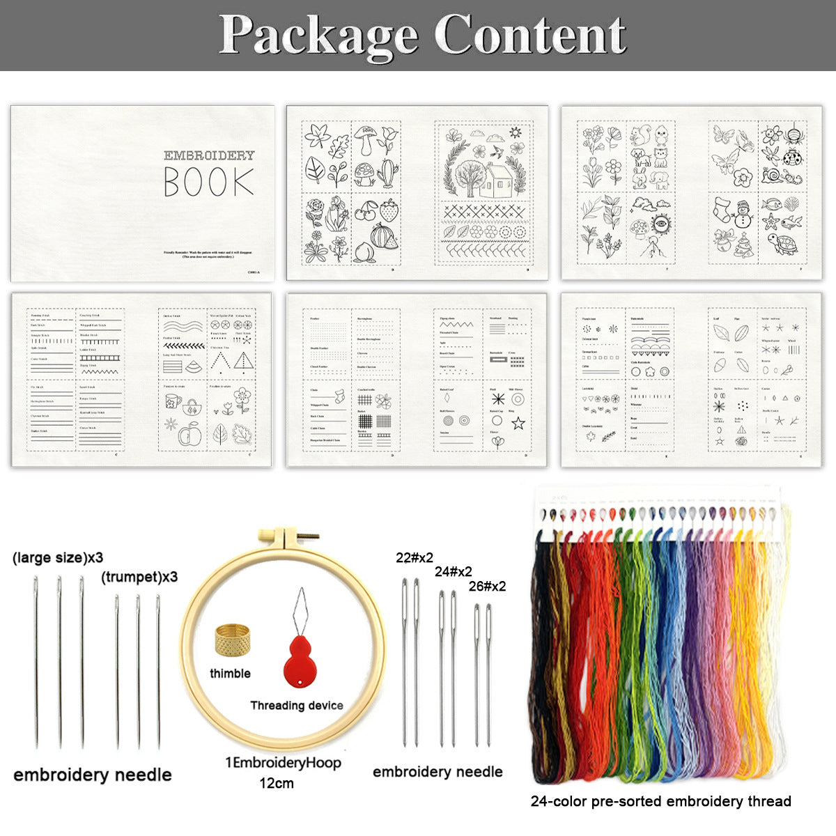 Cross-Border Popular Original Stitchbook Needlework Handmade Embroidery Needlework DIY Embroidery Book Embroidery Material Kit