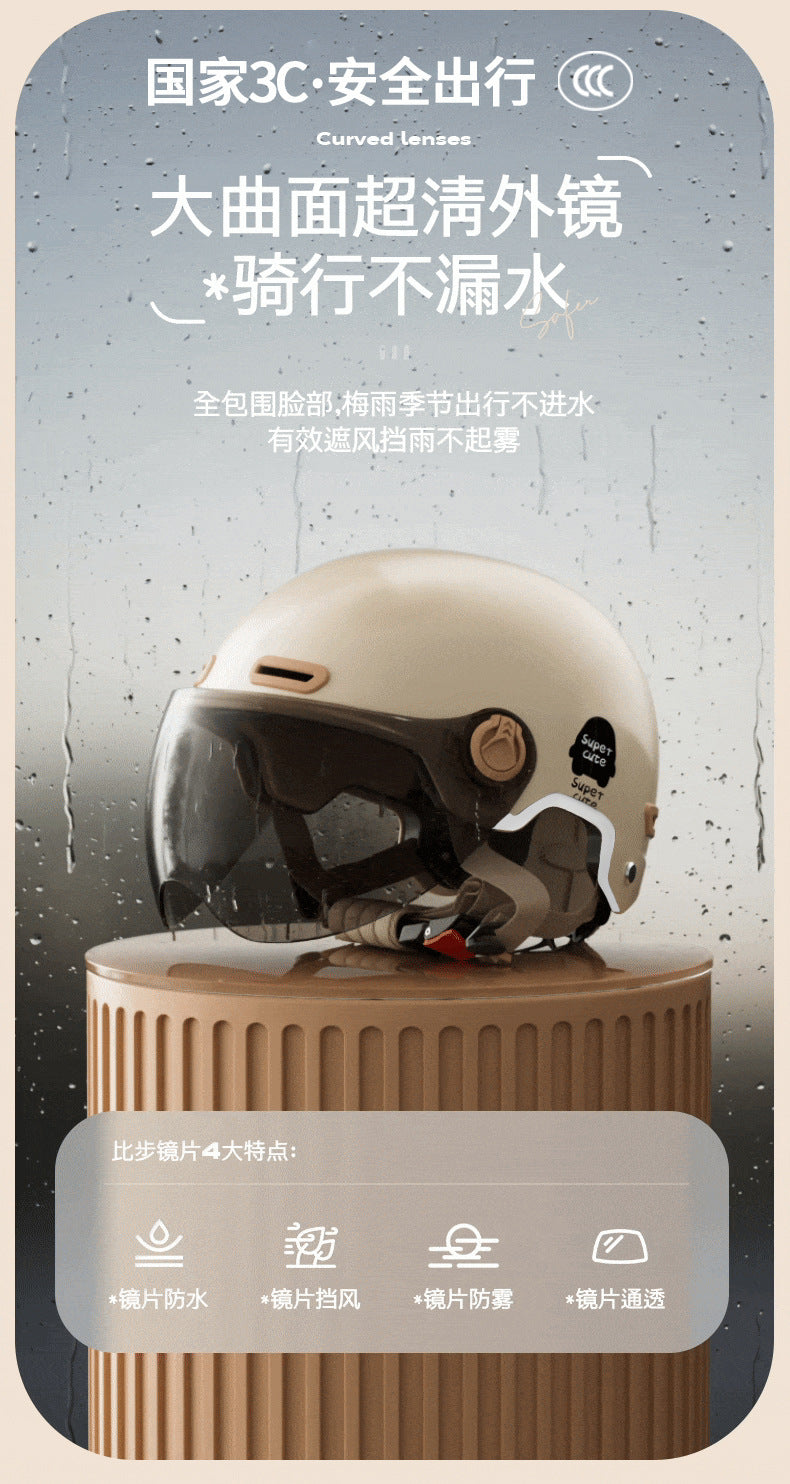 New National Standard 3C certified electric car helmet men and women Four Seasons universal sun protection electric car helmet lightweight half helmet