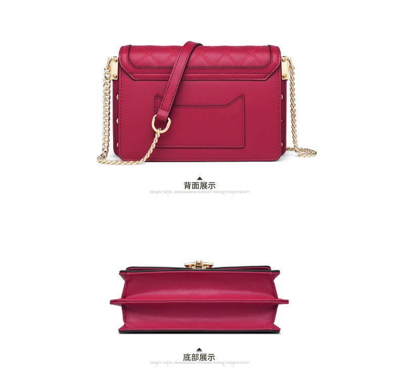 Chain Bag Women's 2024 New Trendy Fashionable Black Rhomboid Shoulder Crossbody Small Square Bag High-grade Commuter Shoulder Bag