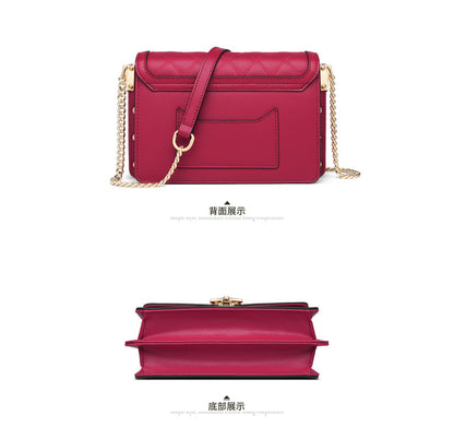 Chain Bag Women's 2024 New Trendy Fashionable Black Rhomboid Shoulder Crossbody Small Square Bag High-grade Commuter Shoulder Bag