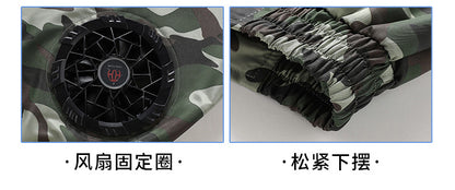 Cross-Border Cooling Air-Conditioning Clothing with Reflective Strips and Fan Cooling Clothing for Men and Women Labor Protection Summer Outdoor Work Clothes