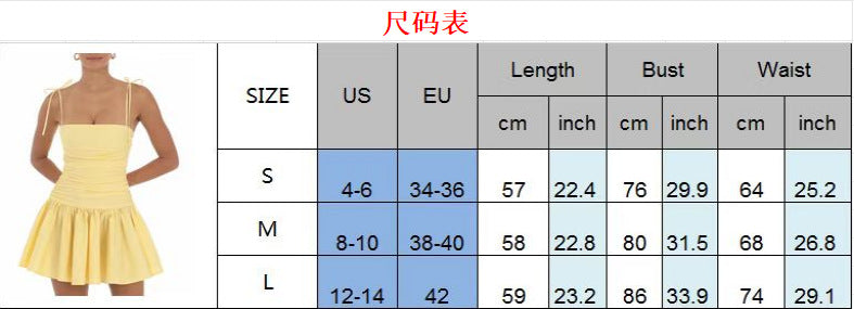 Amazon Hot Sling Women's dress 2024 European and American Summer Lace Pleated Short Dress Spice Girl