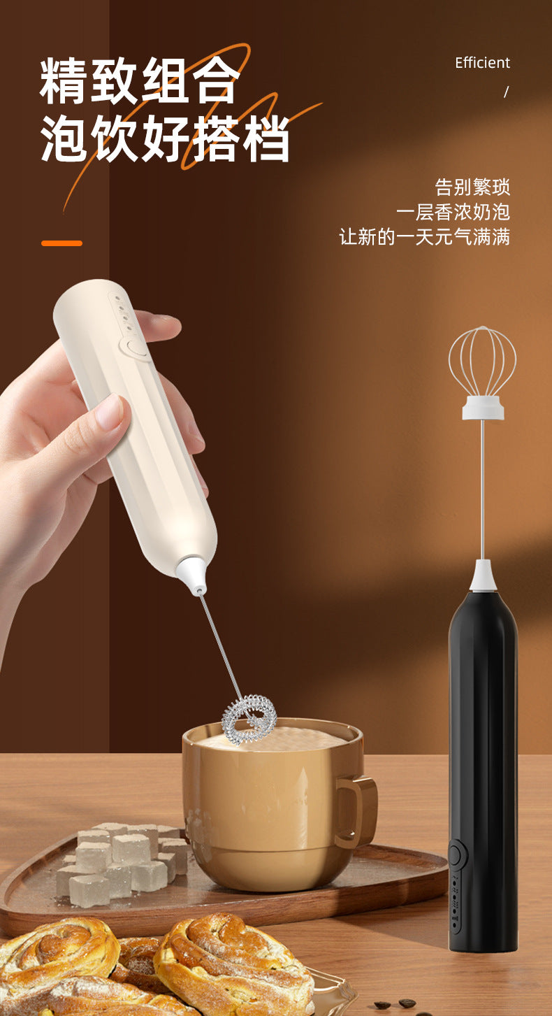 Carefully Selected Cross-Border Dual-Stick Milk Frother, Coffee Cream Mixer, Household Wireless Egg Beater, Baking Milk Frother
