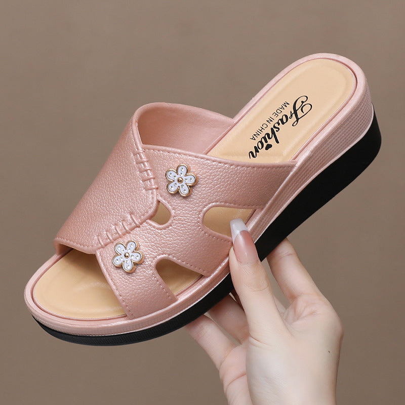 Newly Launched Women's High-Heeled Trendy Slippers, Non-Slip, Wear-Resistant, Casual, Versatile, Comfortable, Soft High-Heeled Slippers for Women