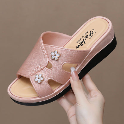 Newly Launched Women's High-Heeled Trendy Slippers, Non-Slip, Wear-Resistant, Casual, Versatile, Comfortable, Soft High-Heeled Slippers for Women