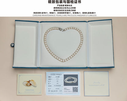 8-9 nearly round bright pearl necklace natural freshwater pearl necklace women send mother holiday gift box