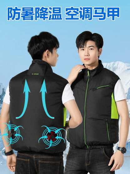 New sleeveless fan clothing air conditioning clothing summer outdoor heatstroke cooling clothes with fan Japan and South Korea cross-border wholesale