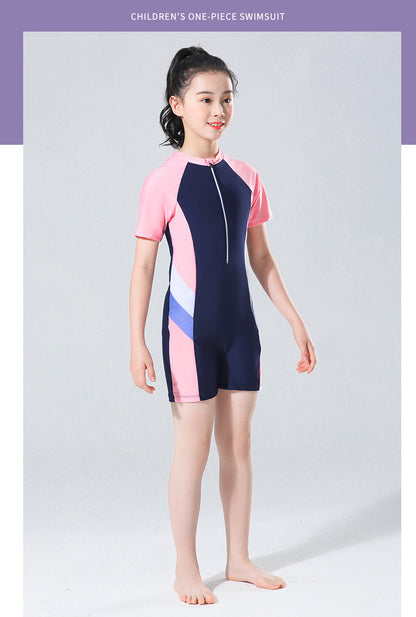 Children's Swimwear Girl's Summer Siansu Hot Spring 2023 New Style Small, Middle and Big Girl's Swimwear Professional Training Swimwear