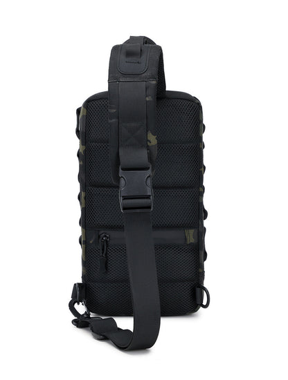 Men's Tactical Chest Bag, Crossbody Bag, Functional Outdoor Travel Lightweight Camouflage Shoulder Bag, Multi-Functional Lure Backpack