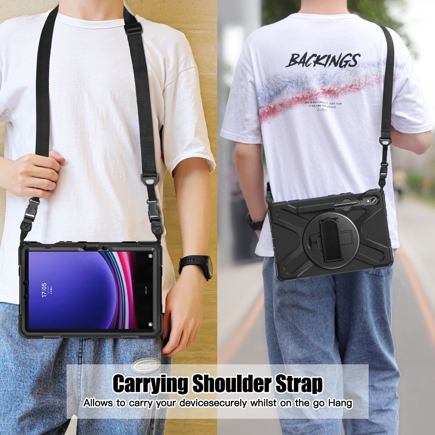 Applicable to Samsung Tab S9 FE/A9PLUS pirate king drop-resistant strap bracket protective cover