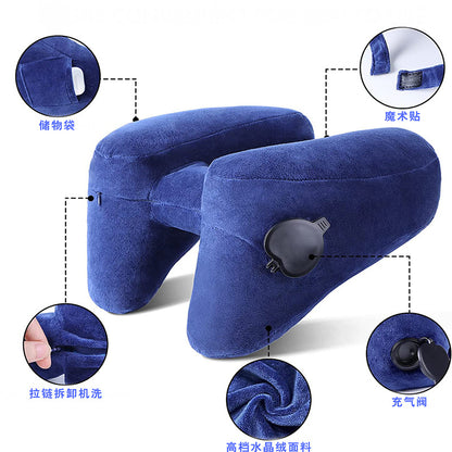 Outdoor Camping In-Stock H-Shaped Inflatable Travel Pillow, Travel Inflatable Neck Pillow, Neck Support Pillow, Portable Pillow for Airplane and High-Speed Rail