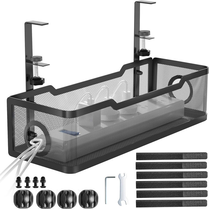 Cross-border desk under cable and wire management tray rack under counter finishing rack row storage rack socket organizer
